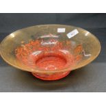 The Mavis and John Wareham Collection: Monart bowl red, orange clear with green, blue and aventurine