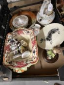 Ceramics: Doulton Old English bowl, venison bowl, Country Artist wren, 19th cent. Coalport powder