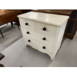19th cent. Painted pine chest of two short over two long drawers. Approx. 36½ins. x 34½ins. x