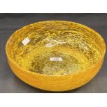 The Mavis and John Wareham Collection: Gray-Stan bowl, green and yellow mottled pattern. Dia. 9¾