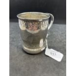 Hallmarked Silver: Liberty & Co. Arts & Crafts small hammered tankard/mug 1916. Weight 4.3oz.