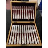 Platedware: Elkington and Mappin & Webb cased sets of cutlery with mother of pearl handles. Plus a