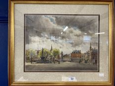 The Mavis and John Wareham Collection: David William Burley (1901-1990): 1947 watercolour, Market