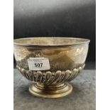 Hallmarked Silver: Bowl twisted with fluted lower half, top plain, London 1896, indistinct maker.