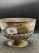 Hallmarked Silver: Bowl twisted with fluted lower half, top plain, London 1896, indistinct maker.