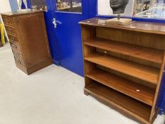 20th cent. Reproduction mahogany office filing cabinet and bookshelf. (2)