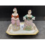 Candle Extinguisher: Minton The Rivals c1845 Lady Teazle and Mrs Malaprop multicoloured and gilt