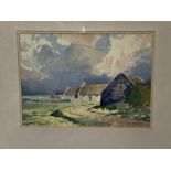 20th cent. Irish School: Sean O' Connor (1909-1992) 'Sunlit Thatch' Co. Kerry watercolour on paper