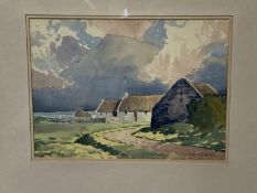 20th cent. Irish School: Sean O' Connor (1909-1992) 'Sunlit Thatch' Co. Kerry watercolour on paper