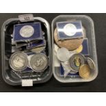 Space Exploration: Collection of NASA Commemorative Mission Medallions ranging from Apollo 1, 4, 11,