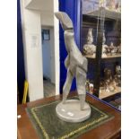 20th cent. Artwork: Standing figure, aluminium coated maquette. 24ins.