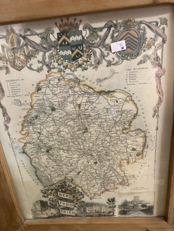 Maps & Pictures: A framed and glazed map of Herefordshire 19¼ins. x 15ins. A framed & glazed map - Image 3 of 4