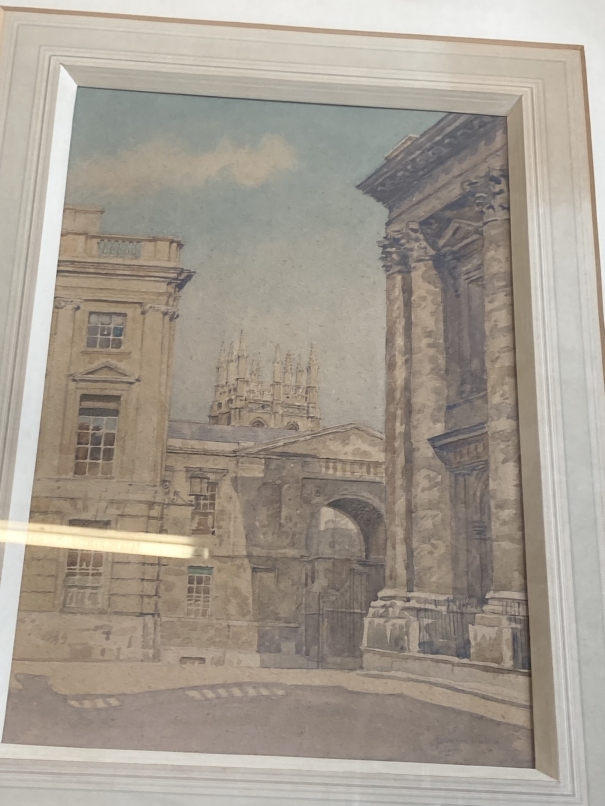 •Bernard C. Gotch: Watercolours, one possibly Oxford the other Northampton street scene. Approx.