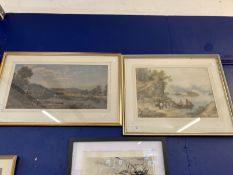 Continental School: Late 19th/early 20th cent. Watercolours on paper, lakeland scenes with people in