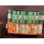 Books: 1950s/60s Penguin Fiction Library (orange) paperbacks. Twenty titles, nine by P.G.