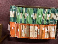 Books: 1950s/60s Penguin Fiction Library (orange) paperbacks. Twenty titles, nine by P.G.
