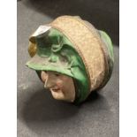 Toys: 19th cent. Child's squeeze box depicting lady and gentleman either side. 5ins.