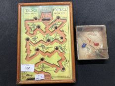 Militaria/Toys: Unusual wartime propaganda game titled 'Trench Football' c1916. 6ins. x 9ins. Plus