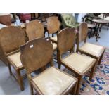 Mid 20th cent. Set of six dining chairs, in the manner of Heals.