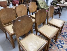 Mid 20th cent. Set of six dining chairs, in the manner of Heals.