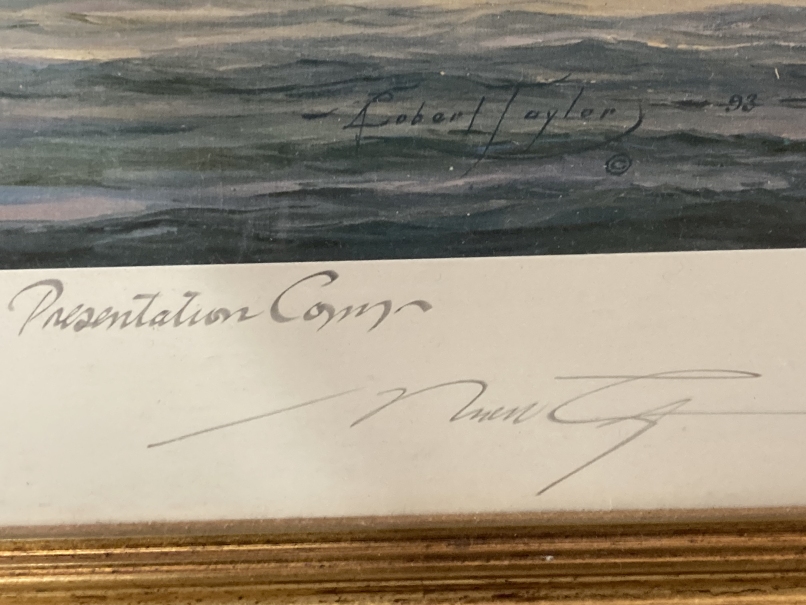 20th cent. Print, Robert Taylor signed maritime presentation copies - Flying Cloud and Spitfire - Image 4 of 5