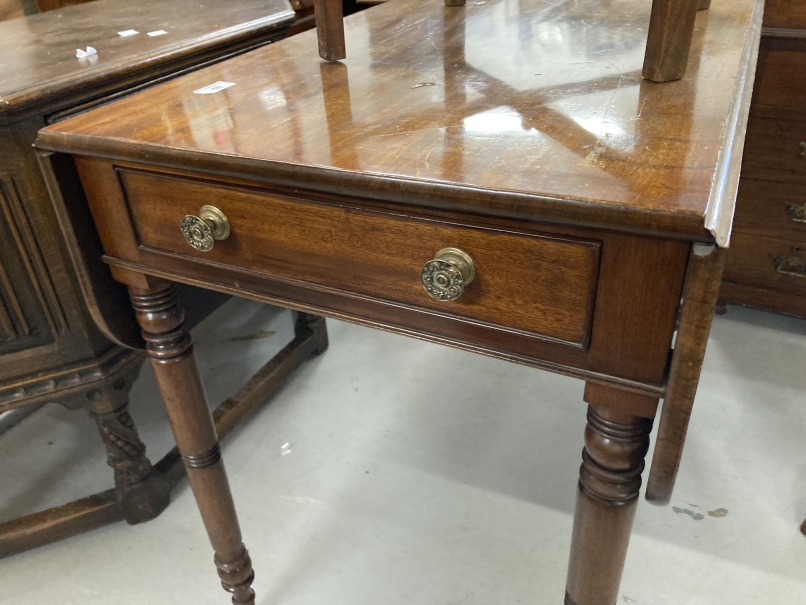19th cent. Mahogany tripod table A/F, a small round rosewood table with a folding base and a - Image 3 of 6