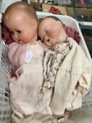 Toys: Armand Marseille baby doll, bisque head, open and close eyes, open mouth, two teeth, A.M