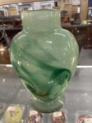 The Mavis and John Wareham Collection: Monart vase green with darker green and white inclusions,