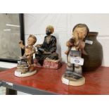 Ceramics: Hummel figure of a boy, model 8512, Hummel girl with anvil (A/F), Doulton Mendient (A/