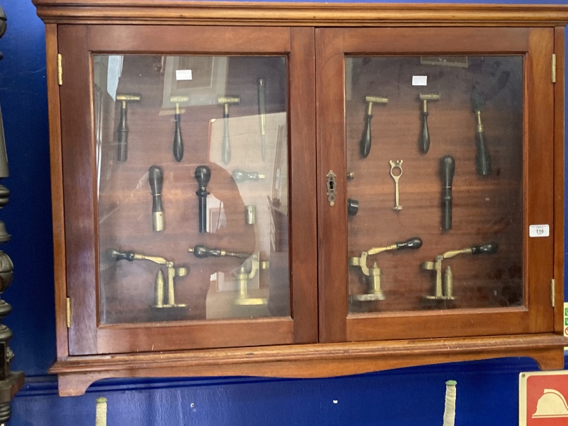Shooting Collectables: Cartridge loaders and shot fillers, nineteen examples, displayed in a bespoke