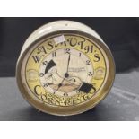 Advertising: Unusual Wasmuth's Corncureezie Corn Ring automaton advertising clock. 11ins.