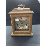 Clocks: German treen cased mantel clock by Franz Hermle Westminster chimes the quarter, half and