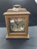 Clocks: German treen cased mantel clock by Franz Hermle Westminster chimes the quarter, half and