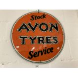 Advertising: Stock Avon Tyres Service enamel advertising sign, some edge rust but otherwise good.