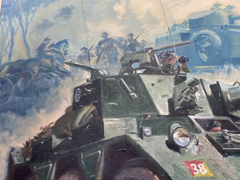 •Frank Wootton (1911-1998): Oil on canvas, Saladin armoured car commissioned by Major Dennis - Image 2 of 4