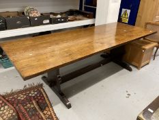 20th cent. Oak refectory table, the top measures 96ins. x 36ins.