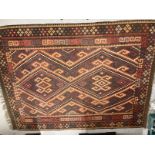 Carpets & Rugs: Early 20th cent. Armenian/Azerbaijan Kelim carpet, red ground with two central