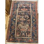 Carpets & Rugs: 19th cent. Persian/Caucasian carpet, black ground, central panel with stylised