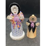 Candle Extinguisher: Derby Sarah Gamp multicoloured figure with plain vase/match holder, Stevenson
