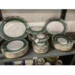 20th cent. Ceramics: Royal Worcester c1303 pattern dinner service, centre undecorated green