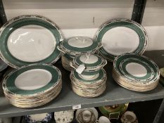 20th cent. Ceramics: Royal Worcester c1303 pattern dinner service, centre undecorated green