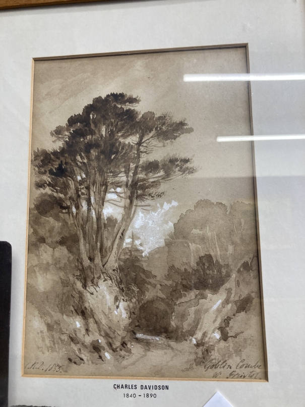 Charles Davidson (1840-1890): Colourwash, 1855 Goblin Combe near Bristol, signed lower left. Approx. - Image 3 of 3
