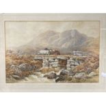 R. Harwood: Mid 19th cent. Watercolour on paper, cattle in a mountain landscape, signed lower right,