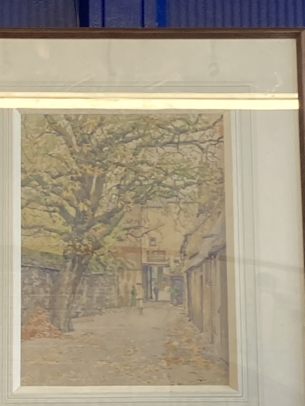 •Bernard C. Gotch: Watercolours, one possibly Oxford the other Northampton street scene. Approx. - Image 2 of 3