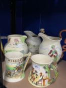 20th cent. Ceramics: Crown Devon Fieldings musical jug and tankard 'Widdicombe Fair', a Crown