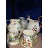 20th cent. Ceramics: Crown Devon Fieldings musical jug and tankard 'Widdicombe Fair', a Crown