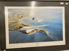 Prints: Limited edition 164/650 Robert Taylor, 'Concorde Formation', signed in pencil bottom margin,