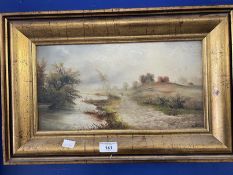 20th cent. English School: Oil on canvas, landscape study. 14ins. x 8ins.