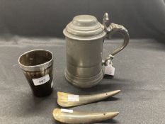 19th cent. Academia, Sporting: Pembroke College Oxford pewter lidded tankard awarded to Theodore
