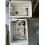 Gardenalia: 19th/20th cent. Belfast sinks, a pair. A/F.